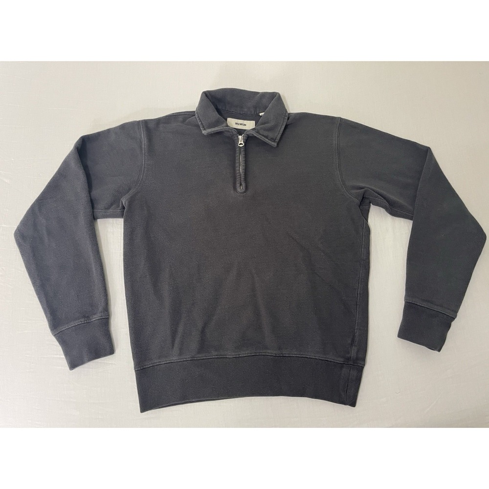 Buck Mason Welterweight 1/4 Zip Sweater Men XS Gray Sweatshirt Cotton